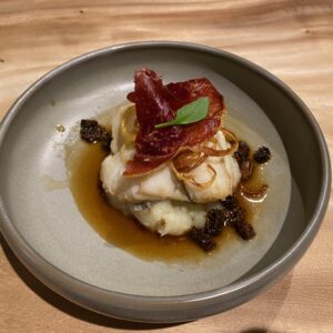 Heilbot Met Pata Negra en Morieljes