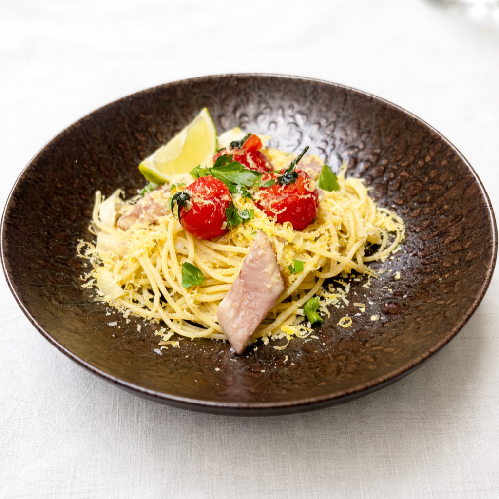 Pasta met gerookte paling en bejaarde Reypenaar